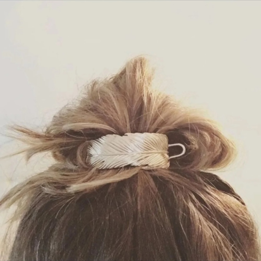 💕Last  one Feather Hair Clip Hair Pins Boho Bun Cage - Picture 7 of 8
